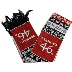 Maker's 46 Bourbon Scarf Knit Winter Holiday Bar Promo Whiskey Distillery 69"